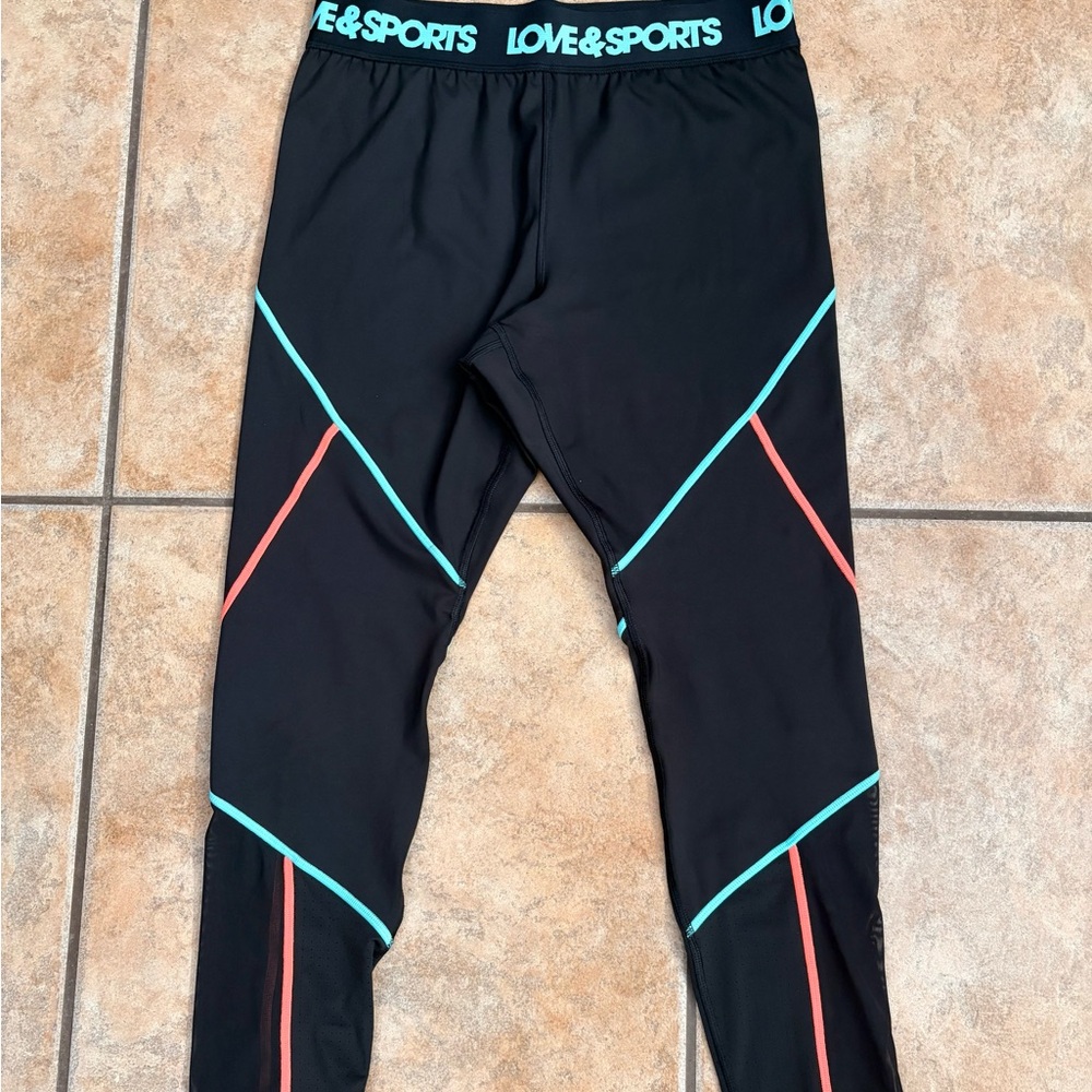 Love & Sports Black Leggings Size Large Full Length Activewear Pants - Picture 5 of 10
